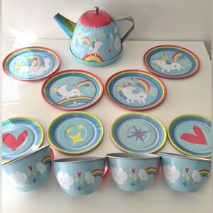Schylling 13pc. Unicorn Tin Tea Set